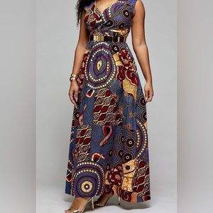 Elegant Multicolor Maxi Dress